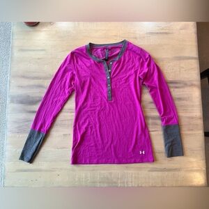 UnderArmour hot pink with grey trim shirt